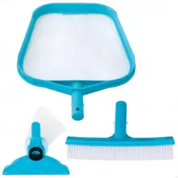 Kit Básico de limpeza de Piscinas com Apanhador de Folhas, Escova e Cabeça 29056 Intex Intex