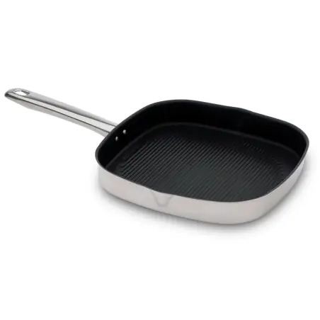 Grelhador Quadrado Anti-Aderente 27 Europa em Aço Inoxidável e Force Flon Silampos Silampos