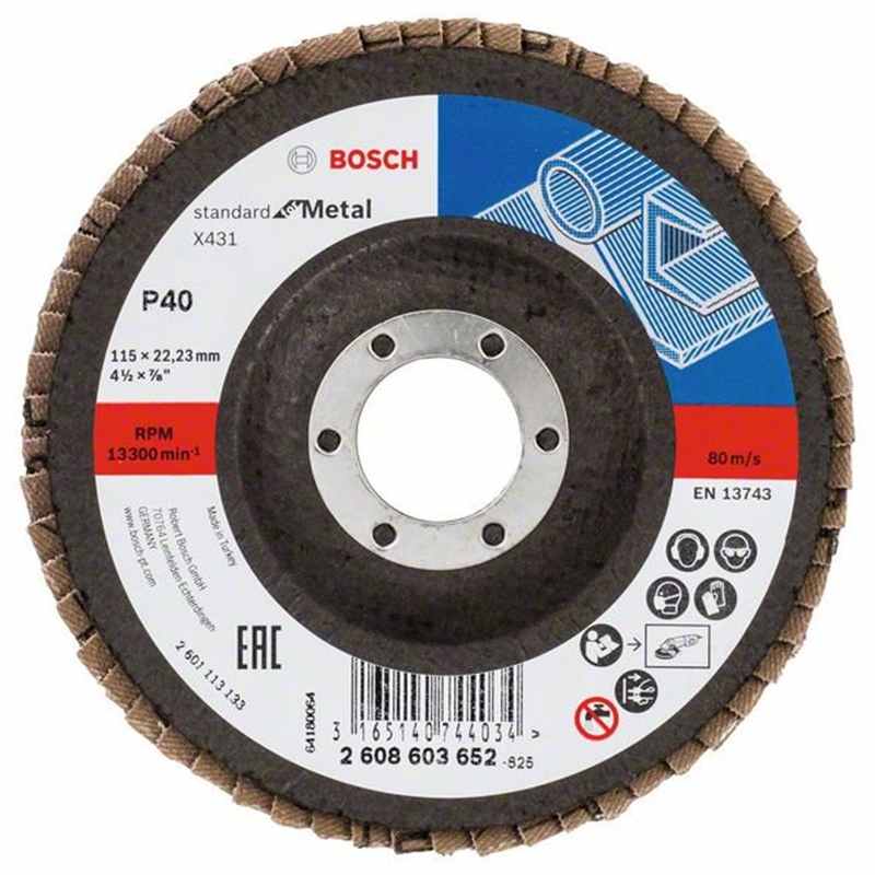 Disco de lixa em lamelas X431, Standard for Metal 2608603652 Bosch Disco de lixa em lamelas X431, Standard for Metal 2608603652 Bosch