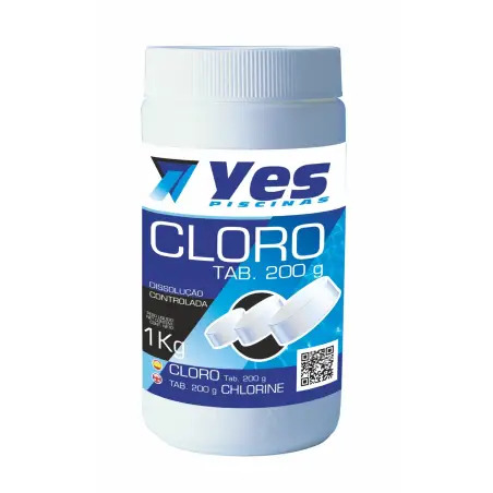 Cloro Tabletes 200gr para Piscinas 1Kg YES YES Piscinas