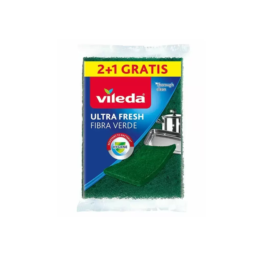 Esfregão Fibra Verde Ultra Fresh 2un+1un Vileda