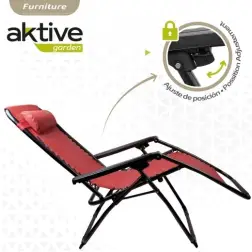 Cadeira de Praia Vermelha 51,5x90x108cm 62191 Aktive Aktive