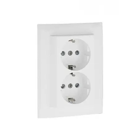 Tomada Dupla Schuko Monobloca com Obturadores Branca 90332CBR Efapel Efapel