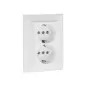 Tomada Dupla Schuko Monobloca com Obturadores Branca 90332CBR Efapel