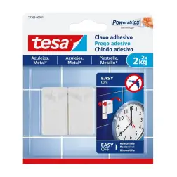 Prego Adesivo Branco para Azulejo 2kg Powerstrips Pack 2un 77762 Tesa Tesa