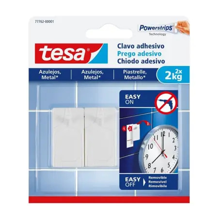 Prego Adesivo Branco para Azulejo 2kg Powerstrips Pack 2un 77762 Tesa Tesa