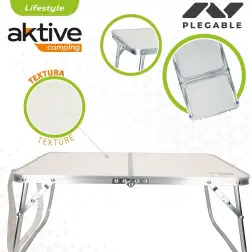 Mesa de Campismo Dobrável Branca 60x40x26cm 52812 Aktive Aktive