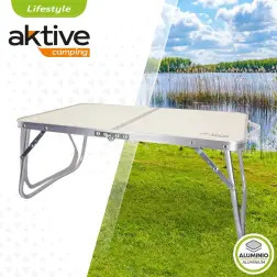 Mesa de Campismo Dobrável Branca 60x40x26cm 52812 Aktive Aktive