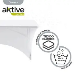 Capa para Mesa de Jardim Cinza em Poliéster 200x130x60cm 61547 Aktive Aktive