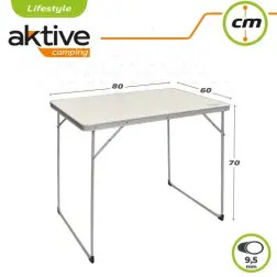 Mesa de Campismo Dobrável 80x60x70cm 52867 Aktive Aktive