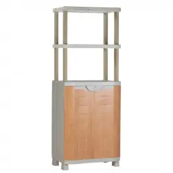 Armário Plástico Médio Beje com Estante 70cm 91370 Plastiken Plastiken