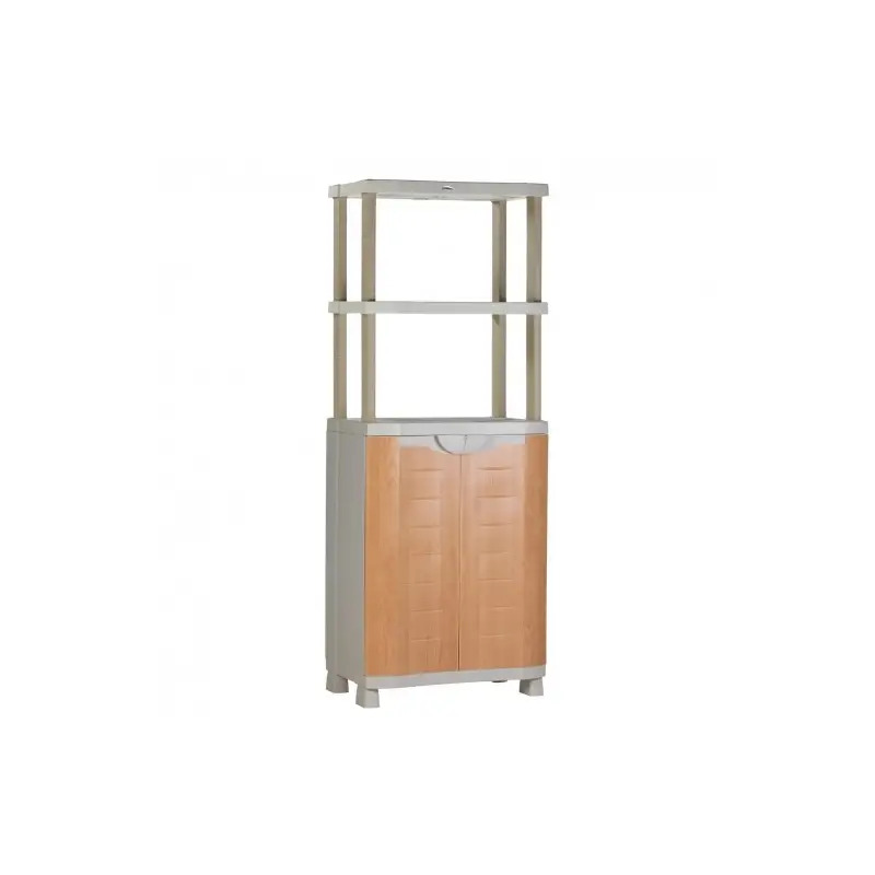 Armário Plástico Médio Beje com Estante 70cm 91370 Plastiken