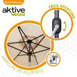 Guarda-Sol 300cm com Estrutura em Alumínio e Luzes Led 61058 Aktive Aktive