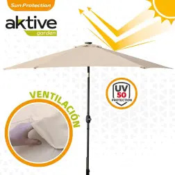 Guarda-Sol 300cm com Estrutura em Alumínio e Luzes Led 61058 Aktive Aktive