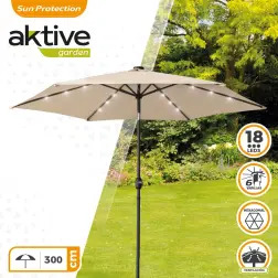 Guarda-Sol 300cm com Estrutura em Alumínio e Luzes Led 61058 Aktive Aktive