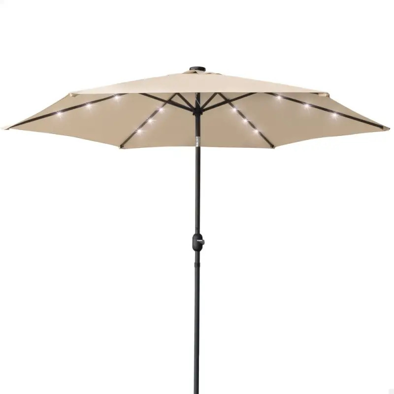 Guarda-Sol 300cm com Estrutura em Alumínio e Luzes Led 61058 Aktive Guarda-Sol 300cm com Estrutura em Alumínio e Luzes Led 61058 Aktive