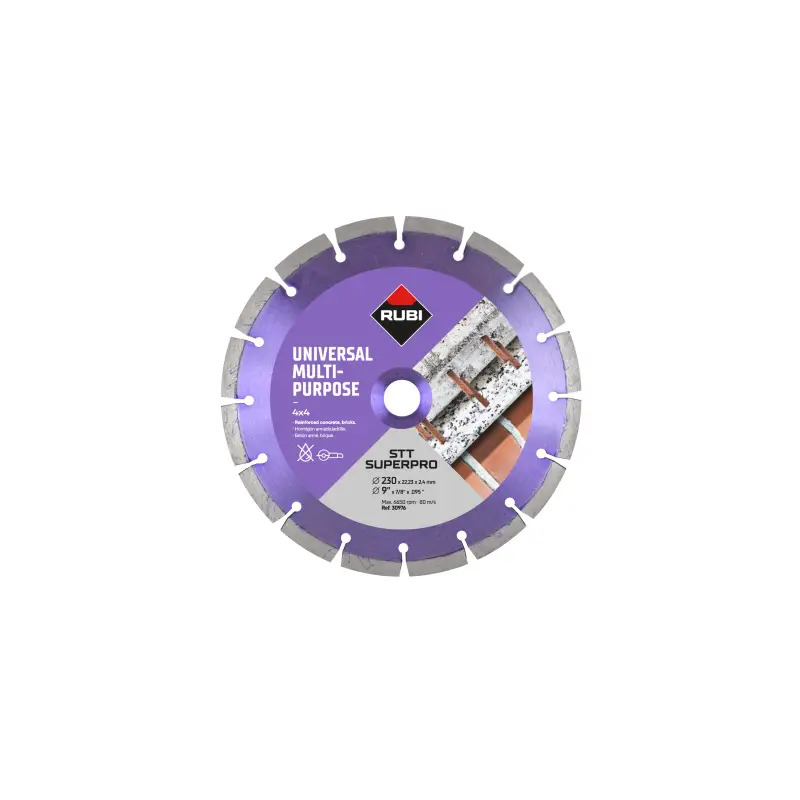 Disco Diamante Seco Obra Geral Segmentado STT115 Rubi Disco Diamante Seco Obra Geral Segmentado STT115 Rubi