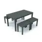 Conjunto Samoa Mesa Sumatra e 4 Bancos Antracite 09061 Ipae