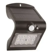 Luminária Solar LED com Detetor 1,5W Plus Preto Eleri9 Eleri9