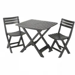 Conjunto Mesa e 2 Cadeiras de Campismo Verdes 04666 Ipae Ipae