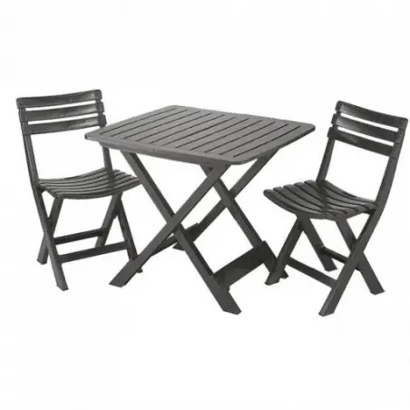 Conjunto Mesa e 2 Cadeiras de Campismo Verdes 04666 Ipae Ipae
