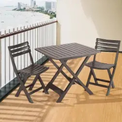 Conjunto Mesa e 2 Cadeiras de Campismo Verdes 04666 Ipae Ipae