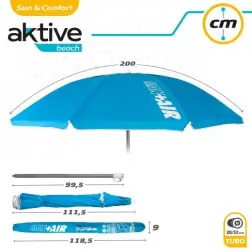 Guarda-Sol 200cm com Tubo de Alumínio 28/32cm com Proteção UV50 62215 Aktive Aktive