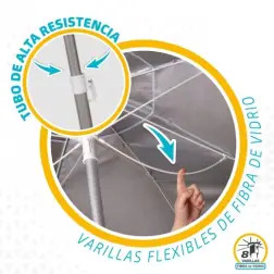 Guarda-Sol 200cm com Tubo de Alumínio 28/32cm com Proteção UV50 62215 Aktive Aktive
