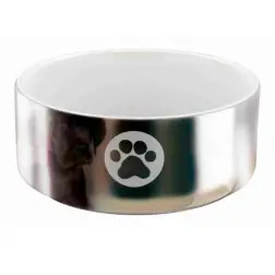 Gamela Em Ceramica C/ Motivos 0,3 Lt/ø12 Cm prata/br Trixie Trixie