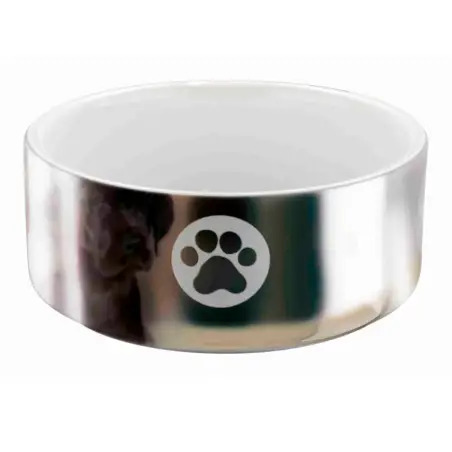 Gamela Em Ceramica C/ Motivos 0,3 Lt/ø12 Cm prata/br Trixie Trixie