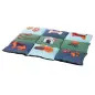 Manta/almofadao "patchwork" 80x55 Cm azul/verde Trixie