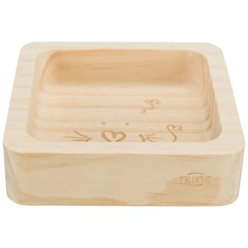Gamela Em Madeira P/ Roedores 190 Ml / 11x11cm Trixie