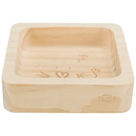 Gamela Em Madeira P/ Roedores 190 Ml / 11x11cm Trixie Trixie