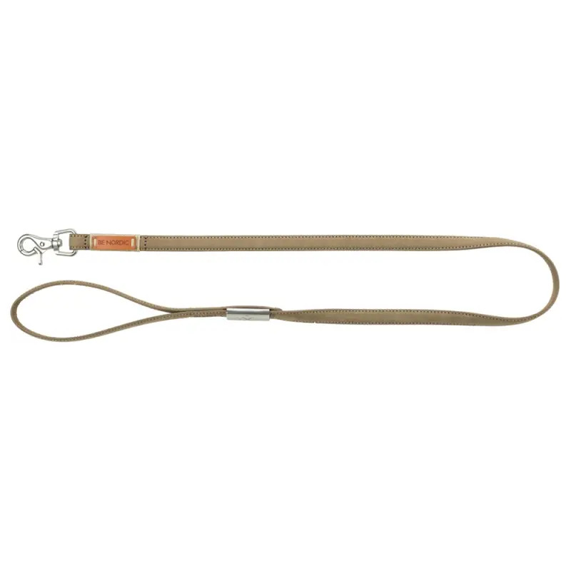 Trela "be Nordic" Em Pele m-l 1,00mt/20mm areia   Trixie