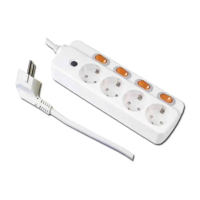 Bloco de 4 Tomadas + 4 Interruptores 1,5mt 62501 Branca Electraline