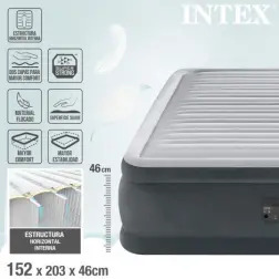 Colchão Insuflável Casal Cinza 152x203x46cm 64414 Intex Intex