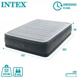 Colchão Insuflável Casal Cinza 152x203x46cm 64414 Intex Intex