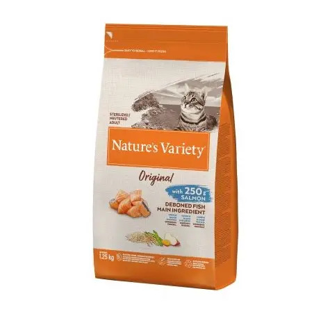 Ração Seca para Gato Esterilizado Original Salmão 1,25kg Natures Variety Natures Variety