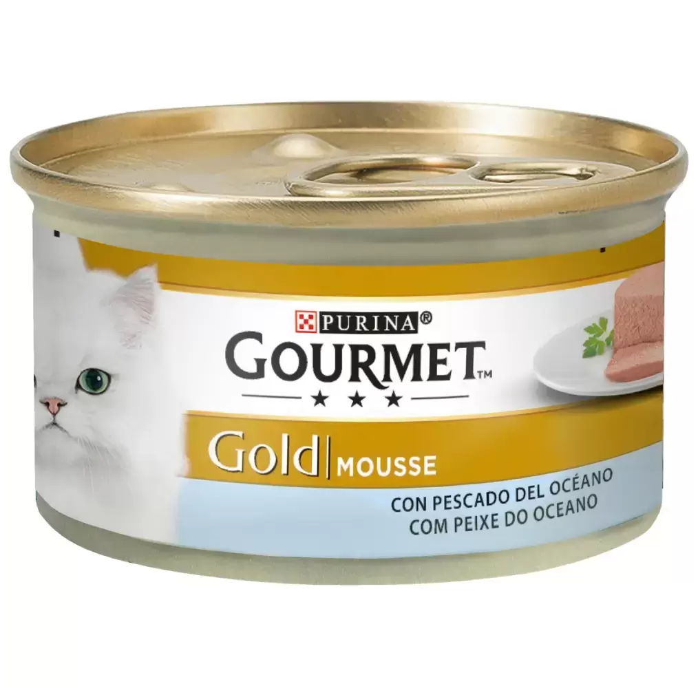 Gourmet Gold Mousse com Peixe do Oceano para Gato 85gr Purina