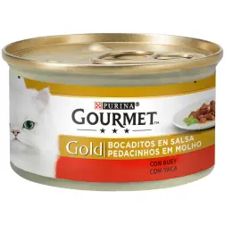 Gourmet Gold Pedacinhos em Molho com Vaca para Gato 85gr Purina Purina