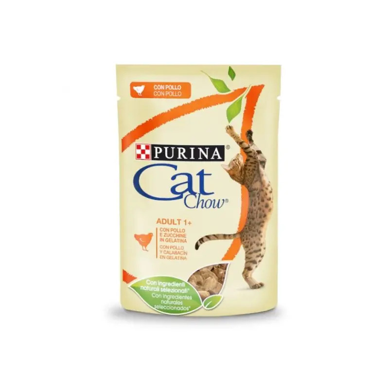 Ração Humida para Gato Cat Chow Adult Gij Galinha & Courgete 85gr Purina Ração Humida para Gato Cat Chow Adult Gij Galinha & Courgete 85gr Purina