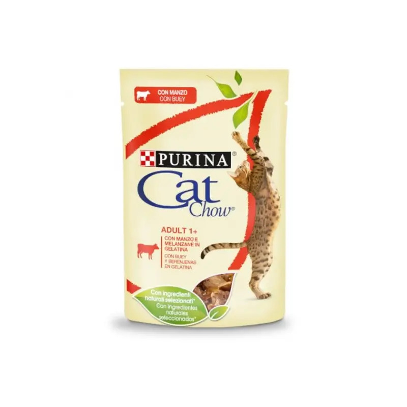 Ração Seca para gato Cat Chow Adult Gij Vaca & Beringela 85gr Purina