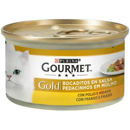 Ração Húmida para Gato Gourmet Gold Duo Frango & Figado 85gr Purina Purina