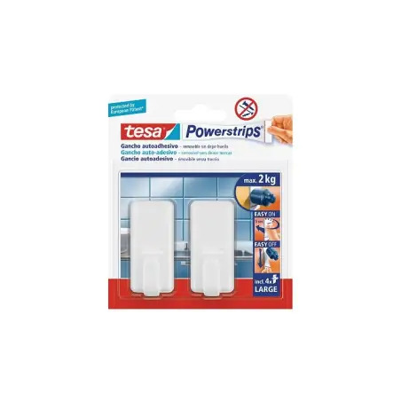 Gancho Adesivo Clássico Branco Powerstrips Pack 2un 58010 Tesa Tesa