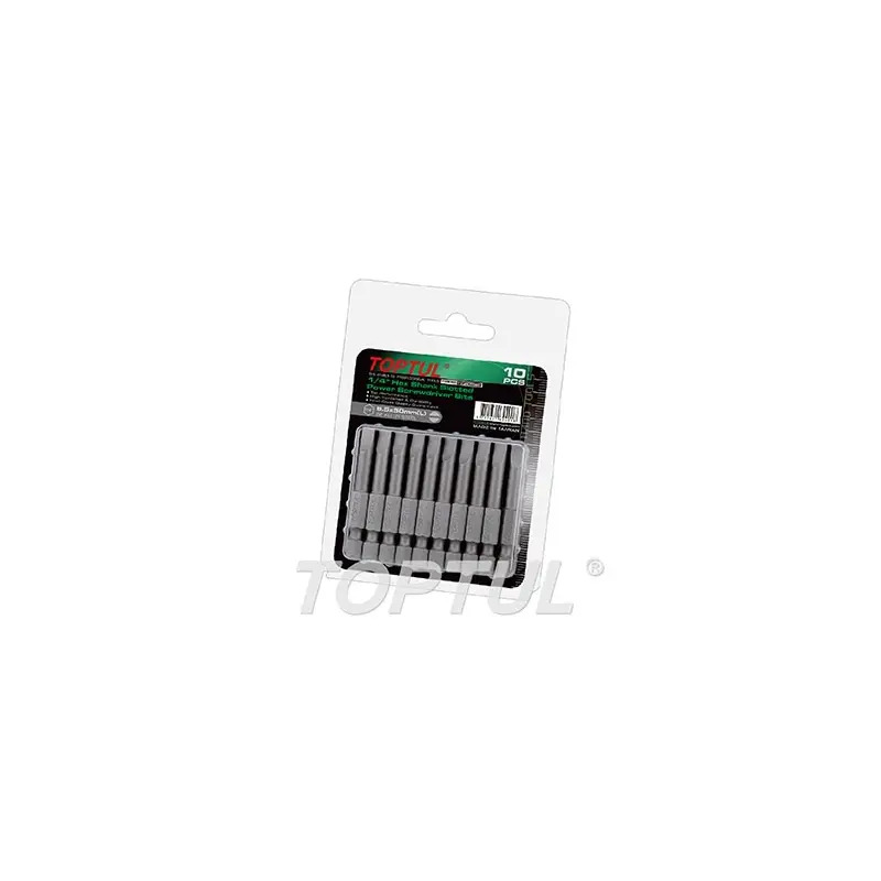 Jogo de 10 Bits Pozi 1/4" PZ3x50mm FSRA0803G Toptul
