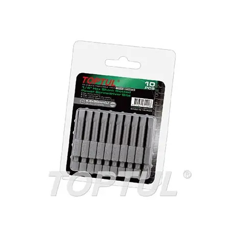 Jogo de Bits Pozidrive 1/4" PZ2x50mm 10 Peças FSRA0802G Toptul Toptul