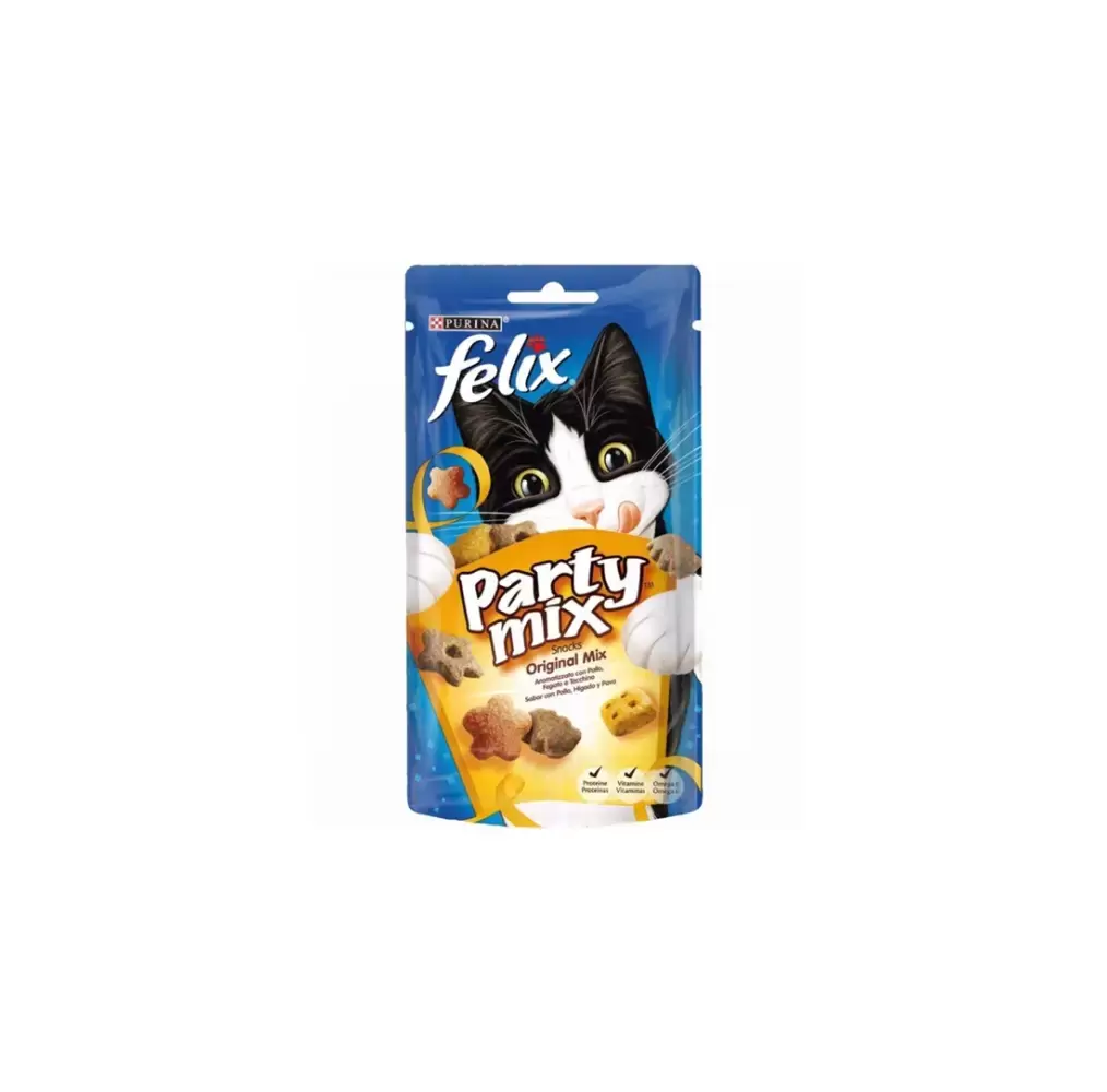 Snacks para GatoFelix Party Mix Original 60gr Purina