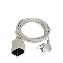 Extensão HO5VVF 3G 1,5mm Macho/Fêmea Schuko 3mt Branca Electraline Electraline