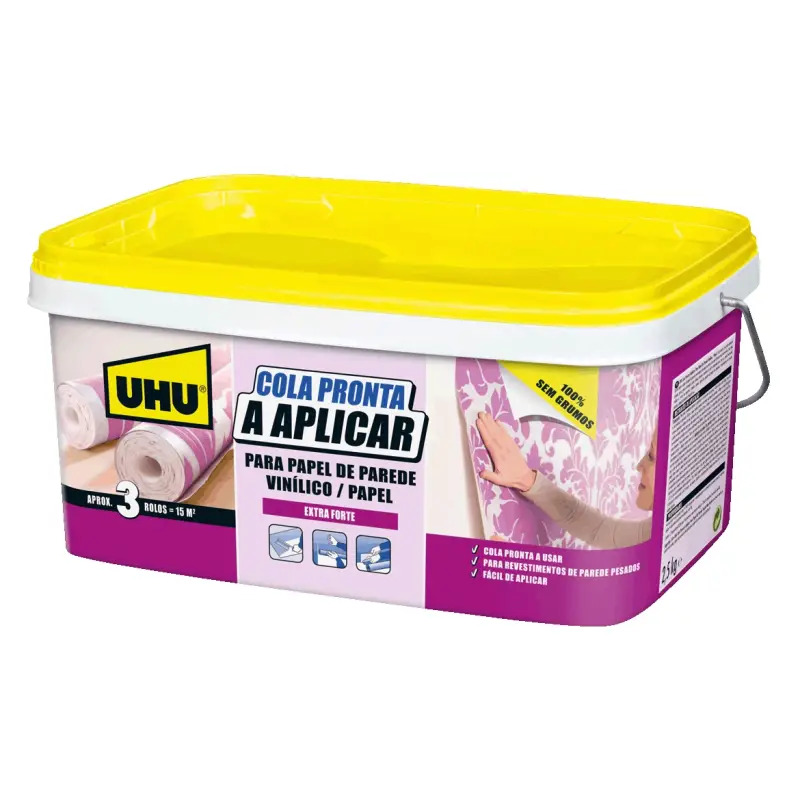 Cola para Papel de Parede Papel/Vinílico 1Kg UHU