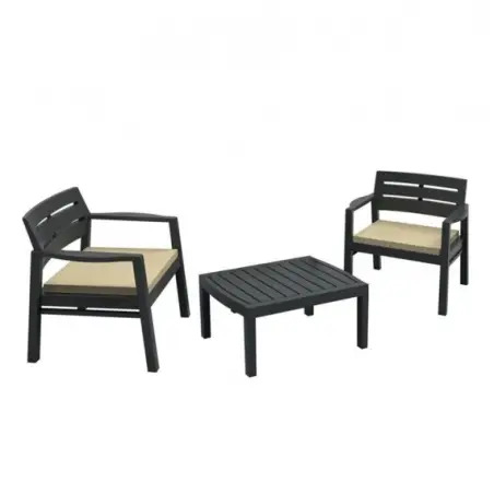 Conjunto de Jardim Lombok Mesa + 2 Cadeiras Ipae Ipae